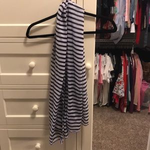 Black and white scarf with tags